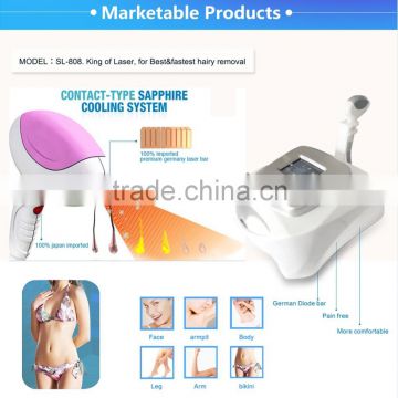Mature German best quality and stablest Portable style laser diode SL-808nm hairy removal CE ISO gained Laser skin rejuvenation