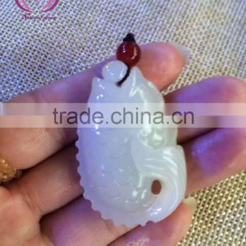 China he tian yu white jade stone crafts pendent magnolia flower pendent