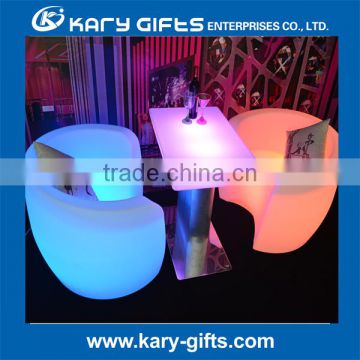 LED illuminated dinning table cafe furniture