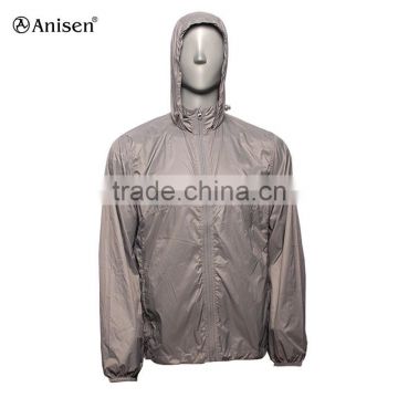 100% nylon men breathable thin and light ourdoor hoodies jacket