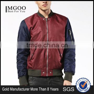 MGOO Custom 100 Nylon Bomber Jackets Zip up Pockets Long Sleeves Jackets For Man Manufacturer China