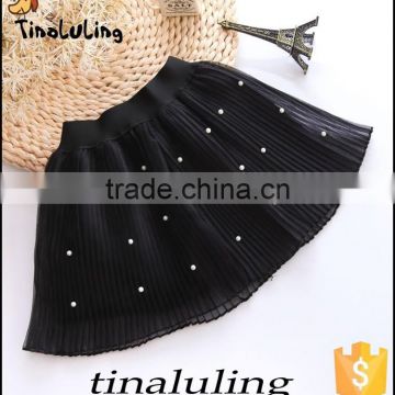 new arrival styles of children's skirts kids black tutu with pearl