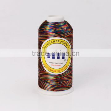 High quality rainbow color 100% viscose rayon embroidery thread