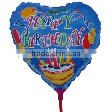 Cartoon happy birthday helium foil mayla balloon with sticks