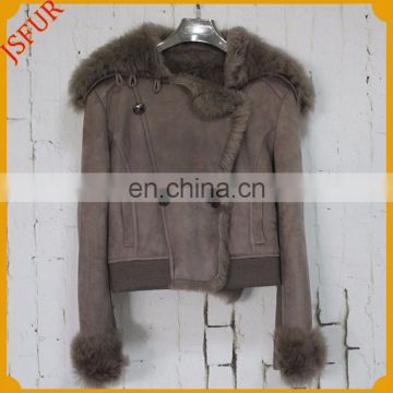 Wonderful Lady Jacket 100%Real Sheepskin Fur Jacket In Winter High Quality Sheepskin