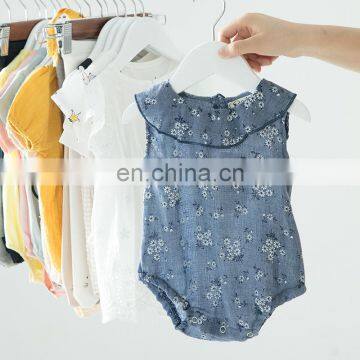 Newborn kids Falbala Overalls Jumpsuit Summer Clothes Baby Girl Cotton Floral Print Romper Baby Summer Clothes