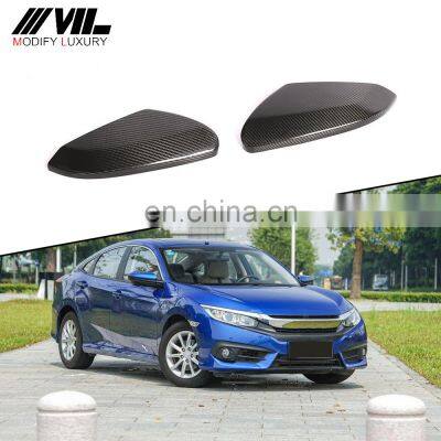 Carbon Fiber Wing Mirror Covers for Honda Civic 10th Sedan 4-Door 2016-2018