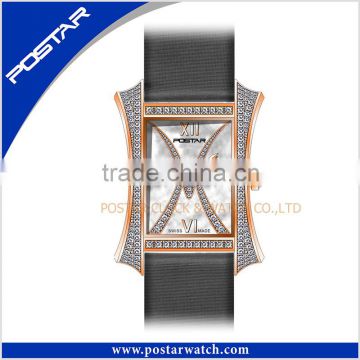 Fashionable Diamond Watch with Square Dial Unisex Watch Waterproof