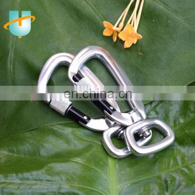 D Shape Aluminium Outdoor Hiking Hanging Hook Camping Anodizing Surface 12KN Carabiner Hook for Dog Leashes