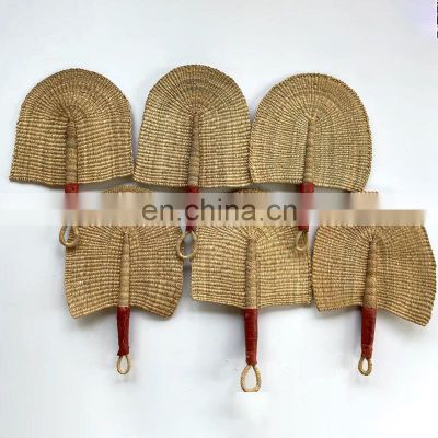 100% nature seagrass Woven Hand Fan Wall Hanging Vietnam Supplier Bolga Decorative Fan Art Decor Cheap Wholesale