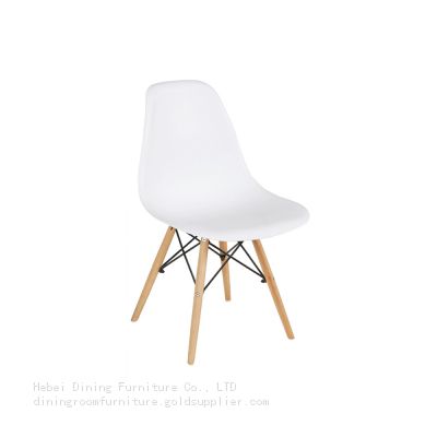 Plastic Dining Chair Solid Color Crossed Wooden Legs DC-P01