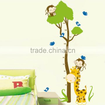 Animal Wall Stickers Giraffe Kids Growth Chart Height Measure for Kids Room