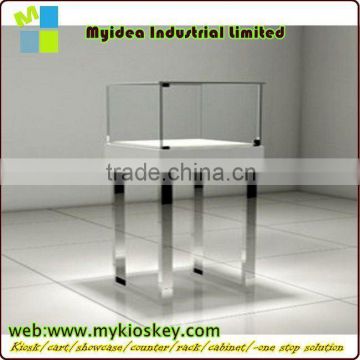 jewelry glass LED display counter with rack and veneer