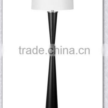 UL Approved Hotel Room Ebony and Brushed Nickel Hotel Beside Lamp With White Fabric Shade XC-H026