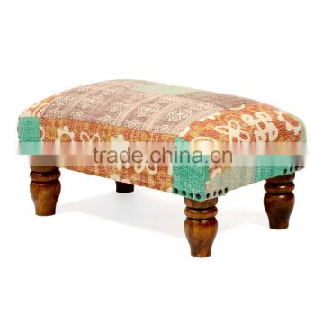 Natural Fibres Upholstered footstool ottoman home decor