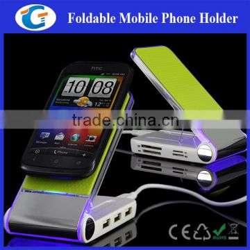 Foldable USB Multifunction Mobile Phone holder with charger GET-HM007