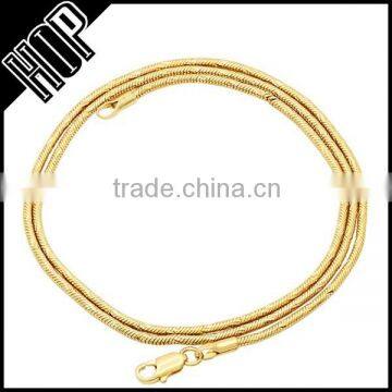 3mm 18k Gold Tone Brass Snake Chain Necklace