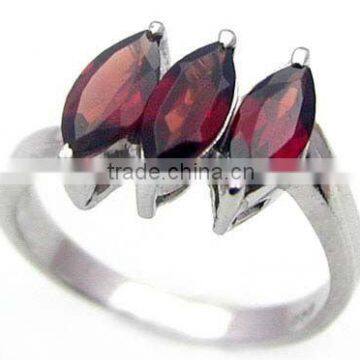 Genuine Garnet Ring & .925 Sterling Silver Ring Jewelry Wholesale Silver Jewelry