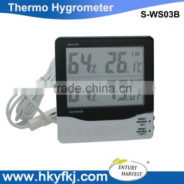 Fantanstic Thermometer Hygrometer Temperature Humidity Meter Gauge Clock Alarm(S-WS03B)