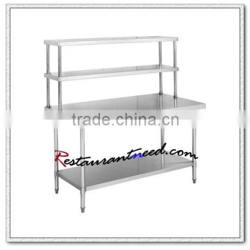 S010 Stainless Steel Work Bench With Double Overshelf