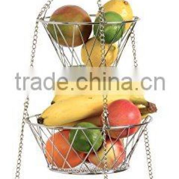 3 tier iron hanging fruit vegetable display holder