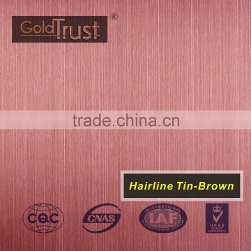 supply hairline brown stainless steel for elevator building decoration