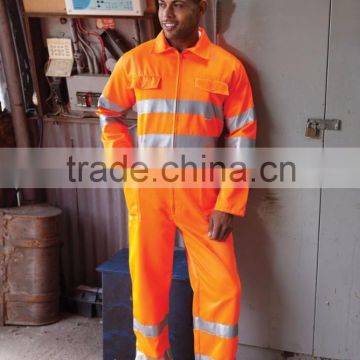 orange coverall for workwer /winter protective workwear with double reflective tapes good quality