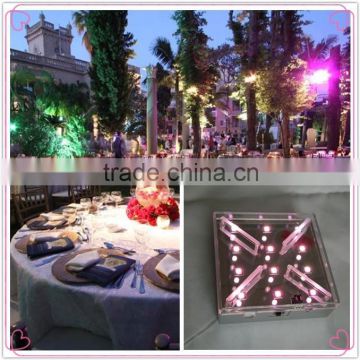 Muti-color remote control 4 Square floral wedding centerpieces with 12pcs SMD LEDs