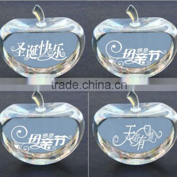 New apple shape crystal paperweight