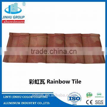 stone coated steel roofing bond tiles 1340*420*0.4mm with green back