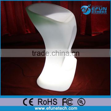 rechargeable rgb color changing light up bar furniture, plastic bar led high stool