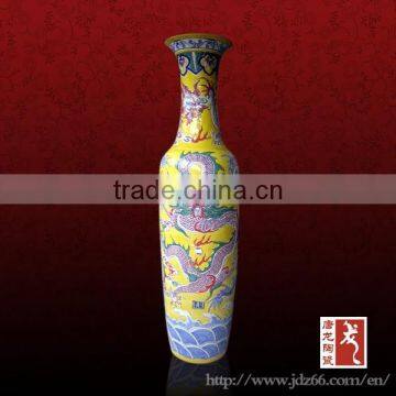 Chinese dragon vase colorful glaze large vase carved