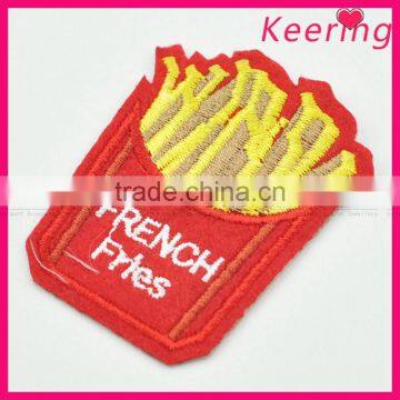 French fries custom embroidery patch for clothing WEF-175