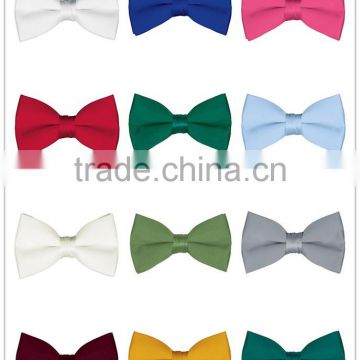12 colors available custom high quality solid color satin bow tie