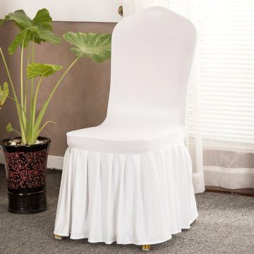 White Elastic Stretch Spandex Skirt Banquet Chair Covers for Wedding Party Banquet Event Restaurant