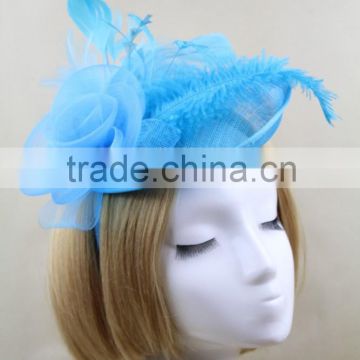 Handmade Turquoise Headband Fascinator With Feather