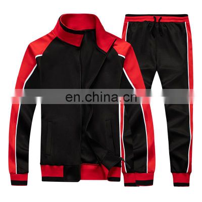 Factory wholesale spring and autumn men's long-sleeved casual 2-piece cardigan zipper sports jacket jogging suit