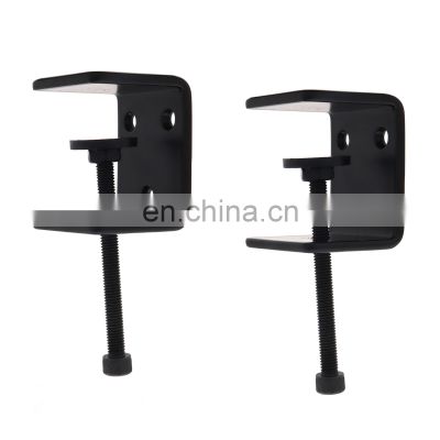 Metal U Bracket Floating Wall Mounting Shelf Size Adjustable Table Desk Clamp Support Iron Single-side Bracket Black or Custom
