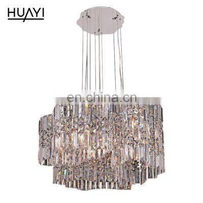 HUAYI Modern Pendant Ceiling Lamps Crystal Chandelier Lights Hanging Light Fixture for Living Room
