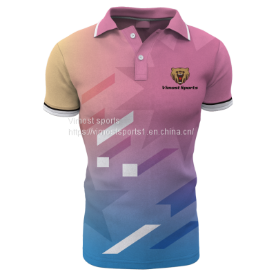 Customized Sublimation Polo Shirt with Short Sleeves Design for Women