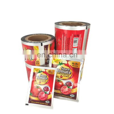 100g custom printing aluminum foil  tomato sauce automatic machine roll film packaging film