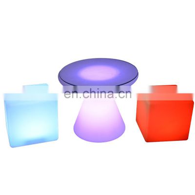 RGBW light up cube party table led chair cube sets garden furniture kvadratna stolica