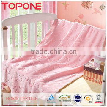 Pink warm soft embossing decor cheap children blanket
