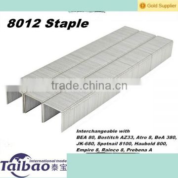 80 series staples 1/2-inch leg, Galv. 10,000/box. Made in China