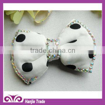Korean noble dotted sponge bowknot with beads for decoration
