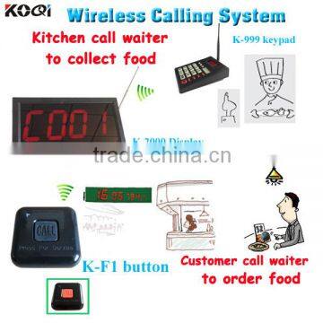 Table Pager Calling Restaurant Long Range Service Transmitter For Kitchen Chef K-2000+K-999+K-F1 Cheapest Price