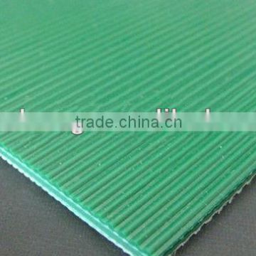 Green 3.0mm Line Rib pattern Antistatic PVC conveyor belt