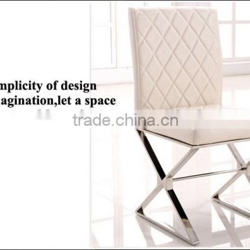 Chrome leather modern high back chair