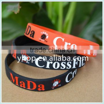 Personalized Logo Mada Crossfit Silicone Rubber Wristband Bracelet                        
                                                Quality Choice
