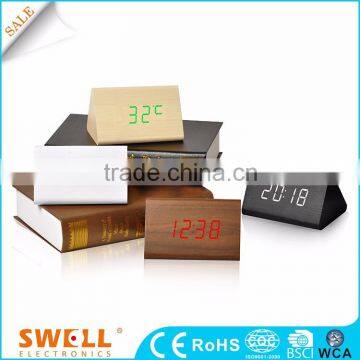 led digital wood clock , led number table alarm clock